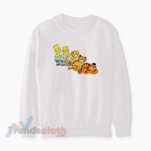 Bart Simpson To Garfield Animorph Meme Sweatshirt